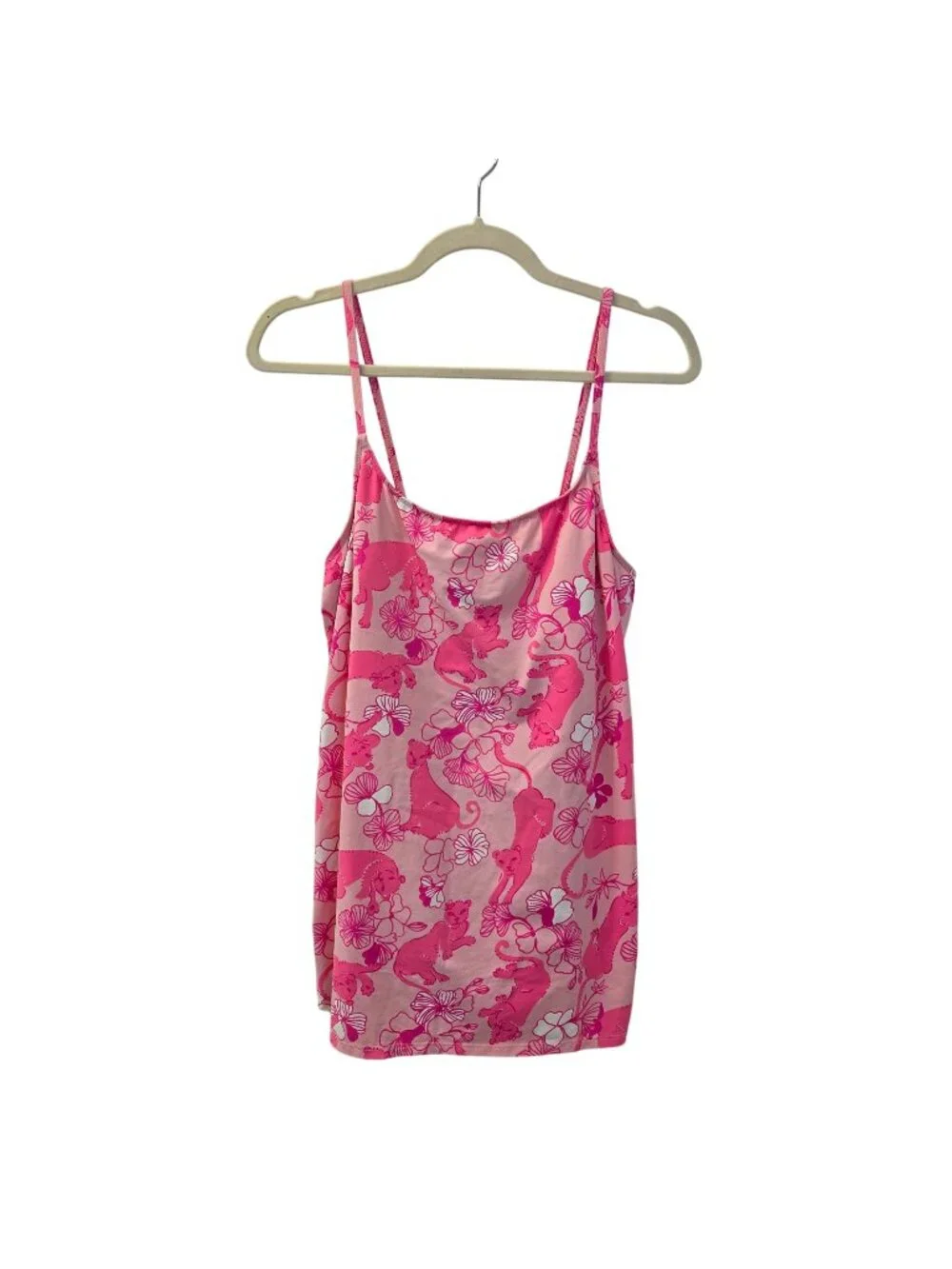Lilly Pulitzer Grrranium Bermuda Pink Panther One Piece Swimsuit Dress Size 10